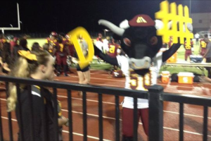 Andale pumping up the crowd at a local AWC football game.